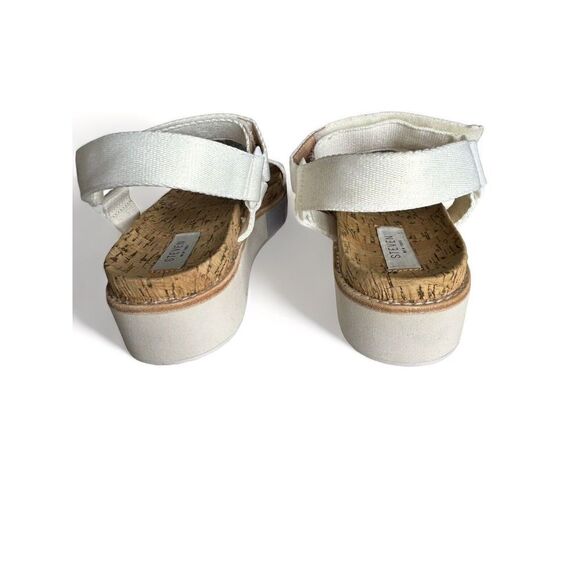 STEVEN by Steve Madden Women's Strap Belmar White Cork Flat Sandal Size 9 - Picture 6 of 8